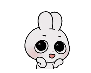 🐭 bunny, cute, animal, cartoon, white whatsapp sticker