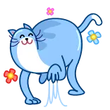 😊 cat, flower, cute, blue, kitten, animal telegram sticker