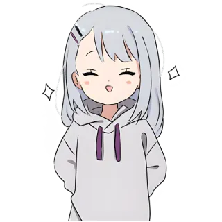 😇 anime girl, cute, kawaii, cartoon, sticker, hoodie telegram sticker