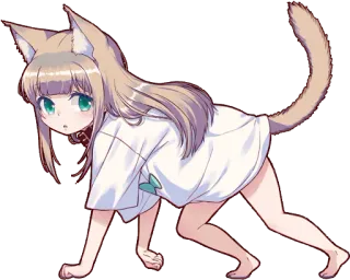 😲 อนิเมะ, สาวหูแมว, เคโมะมิมิ, น่ารัก, มังงะ telegram sticker