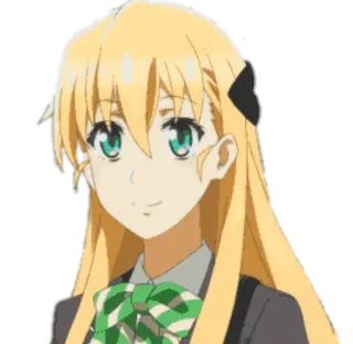 🙂 Anime, Chica, Pelo rubio, Uniforme escolar, Dibujos animados, Personaje telegram sticker