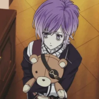 🧸 Laito Sakamaki Diabolik Lovers anime, vampire, goth, cute, boy, teddy bear, purple hair telegram sticker