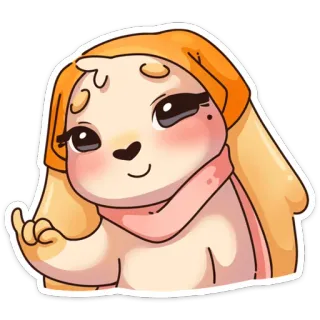 ☺️ Мультфильм, Животное, Собака, Средний палец, Оскорбительный, Наклейка whatsapp sticker