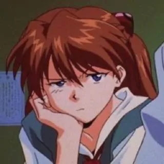 😒 Asuka Langley Soryu Neon Genesis Evangelion anime, manga, character, girl, evangelion, asuka telegram sticker