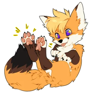 😍 zorro, furry, lindo, animal, dibujos animados, personaje telegram sticker