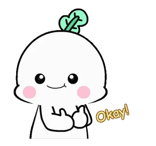 👍 Okay! fofo, ok, positivo, kawaii, aprovação, feliz, desenho animado telegram sticker
