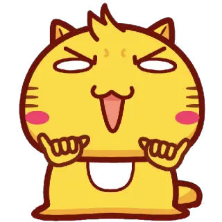 🙌 Cartoon, Katze, Emoji, Gelb, Ausdruck, Fröhlich telegram sticker