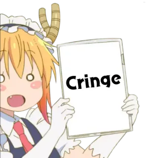 🤢 Tohru Miss Kobayashi's Dragon Maid Cringe アニメ, ドラゴン, メイド, 痛い telegram sticker