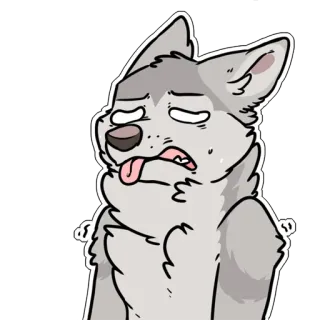 🥦 wolf, hond, dier, cartoon, moe telegram sticker