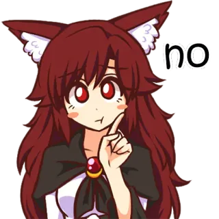 👎 no 애니메이션 여자, 귀여운, 아니오, 거부됨, 거절됨 telegram sticker