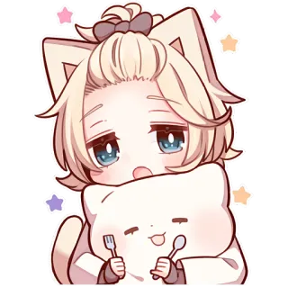 😋 anime, cute, kawaii, cartoon, cat, character telegram sticker