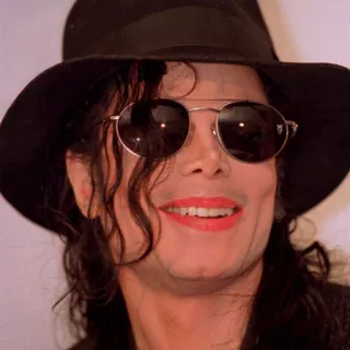 😍 Michael Jackson 迈克尔·杰克逊, 歌手, 流行歌星, 帽子, 太阳镜 telegram sticker