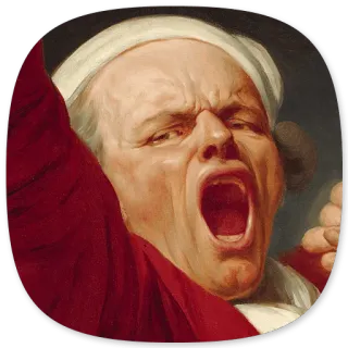 🥱 Schreien, Schrei, Porträt, Wut, Emotion, Vintage whatsapp sticker