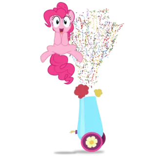 🎉 Pinkie Pie My Little Pony pinkie pie, my little pony, мультфильм, анимированный, пони, конфетти telegram sticker