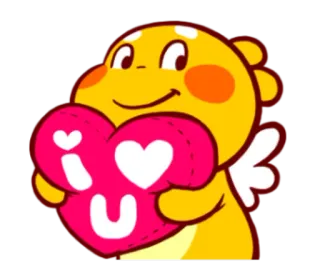 ❤ i u ハート, 愛, 漫画, 可愛い, 天使, 愛情, 関係 telegram sticker