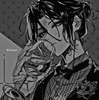 🎵 ilexer Anime, Manga, Wijn, Personage, Kunst, Illustratie, Man telegram sticker