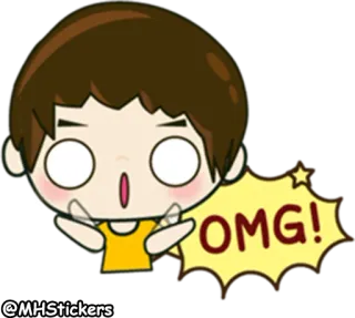 😵 OMG! OMG, 惊喜, 兴奋, 震惊, 卡通, 贴纸 telegram sticker
