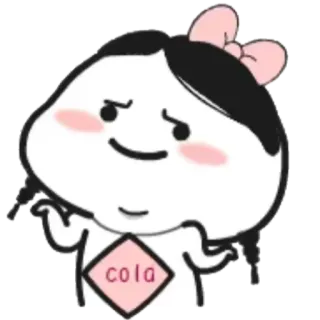 🤷‍♀️ cola Kreskówka, Dziewczyna, Cola, Słodki, Naklejka, Różowy telegram sticker