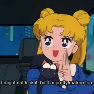👩‍💼 Sailor Moon I might not look it, but I'm pretty mature too. Anime, Kartun, Kucing, Remaja, Dewasa whatsapp sticker