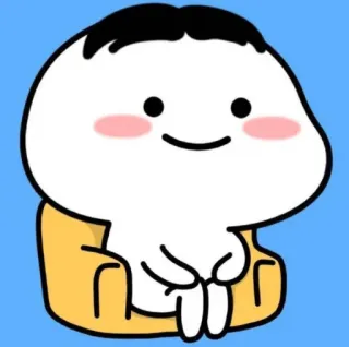 🙂 mignon, dessin animé, assis, chaise, kawaii telegram sticker