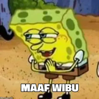 🛐 Spongebob Squarepants MAAF WIBU spongebob, cartoon, wibu, sorry telegram sticker