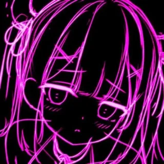 💓 动漫, 女孩, 粉色, 发光, 卡通, 漫画, 插画 telegram sticker
