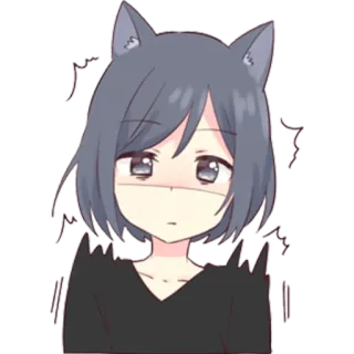 😱 Anime, Orecchie da gatto, Personaggio, Manga whatsapp sticker