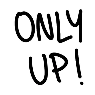 ⬆️ ONLY UP! motivation, encourageant, positif, citation, texte, manuscrit telegram sticker
