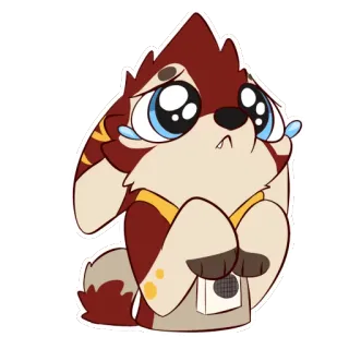 😢 dibujos animados, animal, lindo, triste, llorando, perro, pegatina telegram sticker