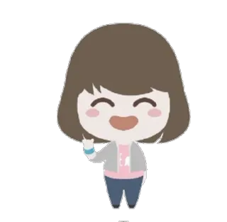 👋 мультфильм, девочка, милый, персонаж, иллюстрация, машет telegram sticker