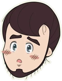 😳 kartun, pria, kepala, wajah, stiker, potret, ilustrasi telegram sticker