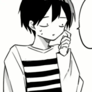 🗞 Anime, Mangá, Menino, Personagem, Preocupado, Pensando telegram sticker