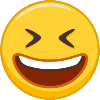 😆 Emoji, Sourire, Rire, Joyeux, Jaune, Visage telegram sticker