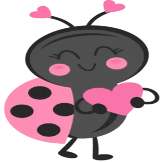 Ⓜ️ Marienkäfer, Herz, niedlich, Liebe, Insekt whatsapp sticker