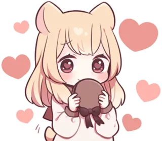 💗 Anime, Lucu, Hati, Kawaii, Kartun telegram sticker