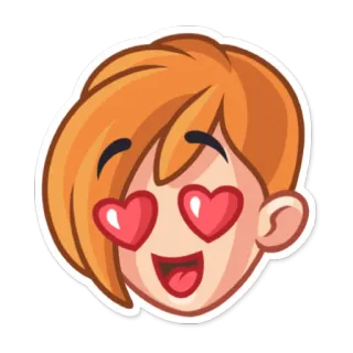 😍 Emoji, Herzaugen, Liebe, Cartoon, Gesicht, Ausdruck telegram sticker
