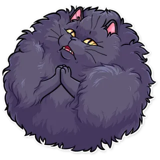 🙏 kucing, berbulu, berdoa, memohon, imut, meme telegram sticker