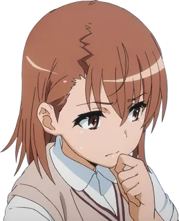 🤔 Misaka Mikoto A Certain Magical Index อนิเมะ, ผู้หญิง, มิซากะ มิโคโตะ, อินเด็กซ์ คัมภีร์เวทมนตร์, ตัวละคร telegram sticker