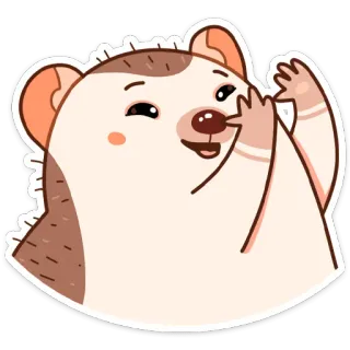 😀 hedgehog, animal, cute, waving telegram sticker