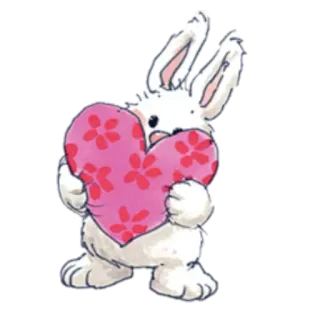 ❤️ coniglio, cuore, amore, carino, animale telegram sticker