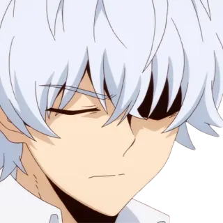 😔 Anime, Pelo blanco, Personaje, Manga, Dibujo animado telegram sticker