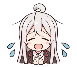 😥 Anime, Chibi, Lucu, Memohon, Menangis telegram sticker