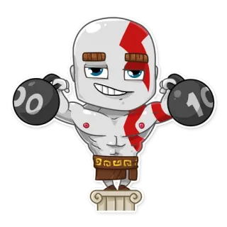 💪 Kratos God of War Kratos, God of War, Video game, Fitness, Músculos, Musculação telegram sticker