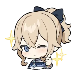 👍 Jean Genshin Impact Anime, Genshin Impact, Jean, Pollice in su, Occhiolino telegram sticker