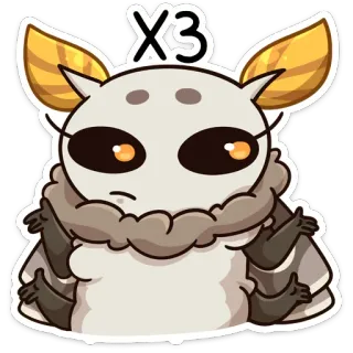 🤔 x3 falena, carino, cartone animato, animale telegram sticker