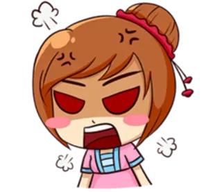 😥 bravo, desenho animado, frustrado, irritado, zangado, chateado, stress, personagem de desenho animado whatsapp sticker
