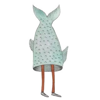 🐠 poisson, jambes, costume, drôle, dessin whatsapp sticker
