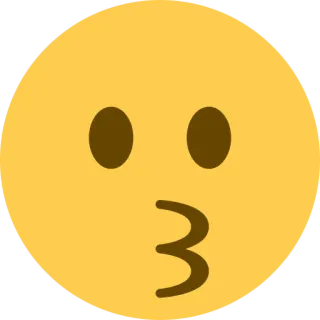 😗 emoji, kiss, face, yellow, expression telegram sticker