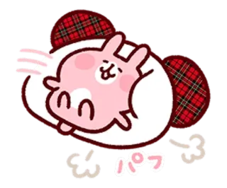 🐰 ぴえん Kreskówka, Królik, Smutny, Japoński, Uroczy, Wyraz, Krata telegram sticker