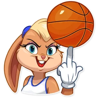🖕 Lola Bunny Space Jam Dibujos animados, Baloncesto, Conejo, Lola, Dedo corazón telegram sticker